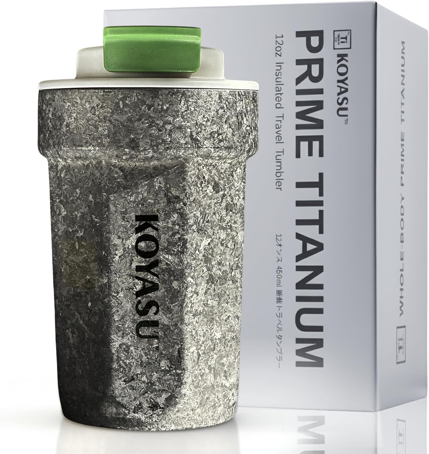 KOYASU Prime 12oz EDC Pure Titanium Tumbler, Leak-Proof & Insulated - Frost - Uncoated Coffee Travel Mug for Hot Cold Drinks, Lightweight & Durable for Outdoor, Camping, Commute, Fits Car Cup Holders