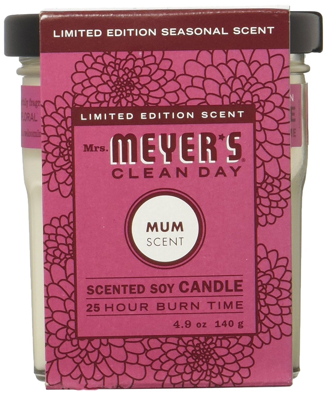 CLEAN DAY Soy Aromatherapy Candle, 35 Hour Burn Time, Made with Soy Wax and Essential Oils, Mum, 7.2 oz