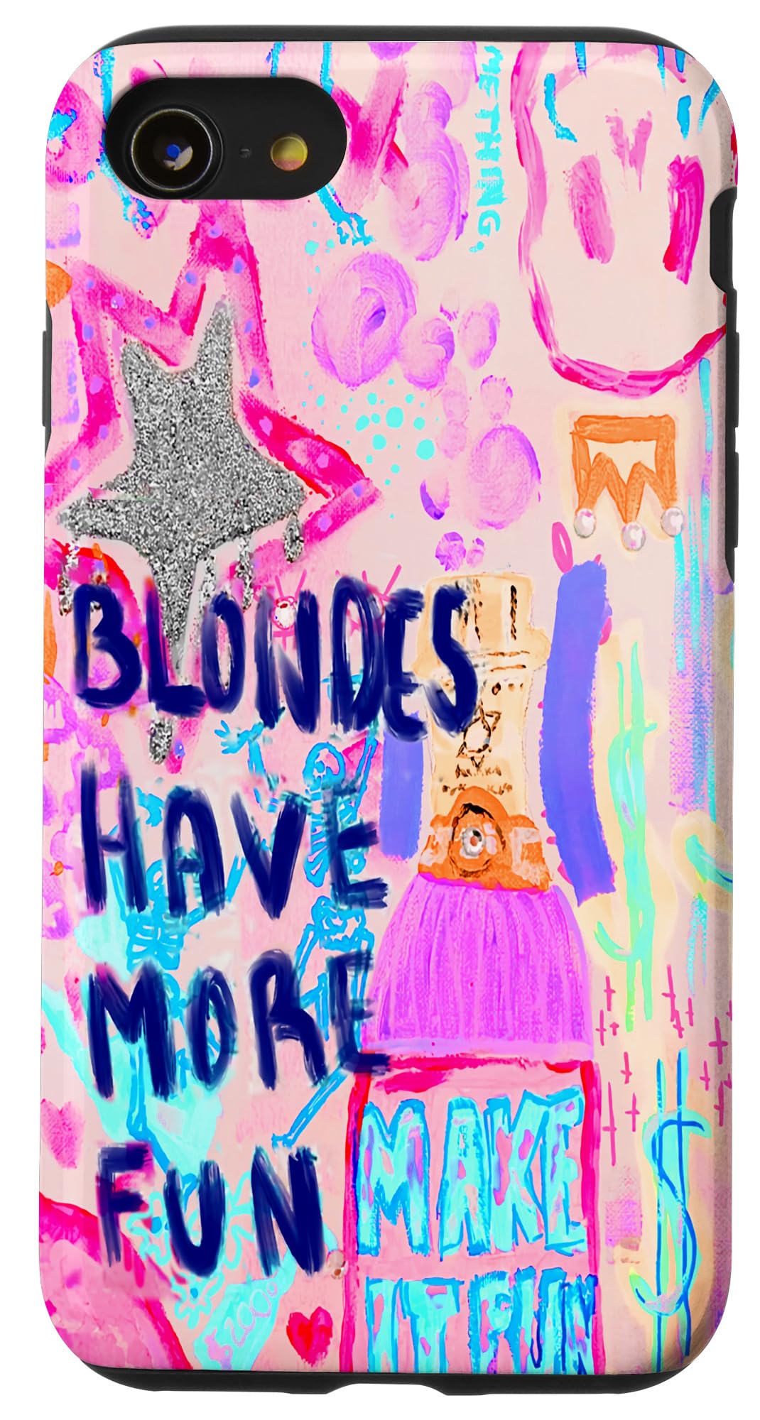 Aesthetic Blondes Have More Fun Pink Preppy Watercolor Case for iPhone SE (2020) / 7/8