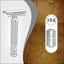 Pearl Shaving Double Edge Safety Razor L-55 (Close comb+Open Comb,Chrome) gallery image