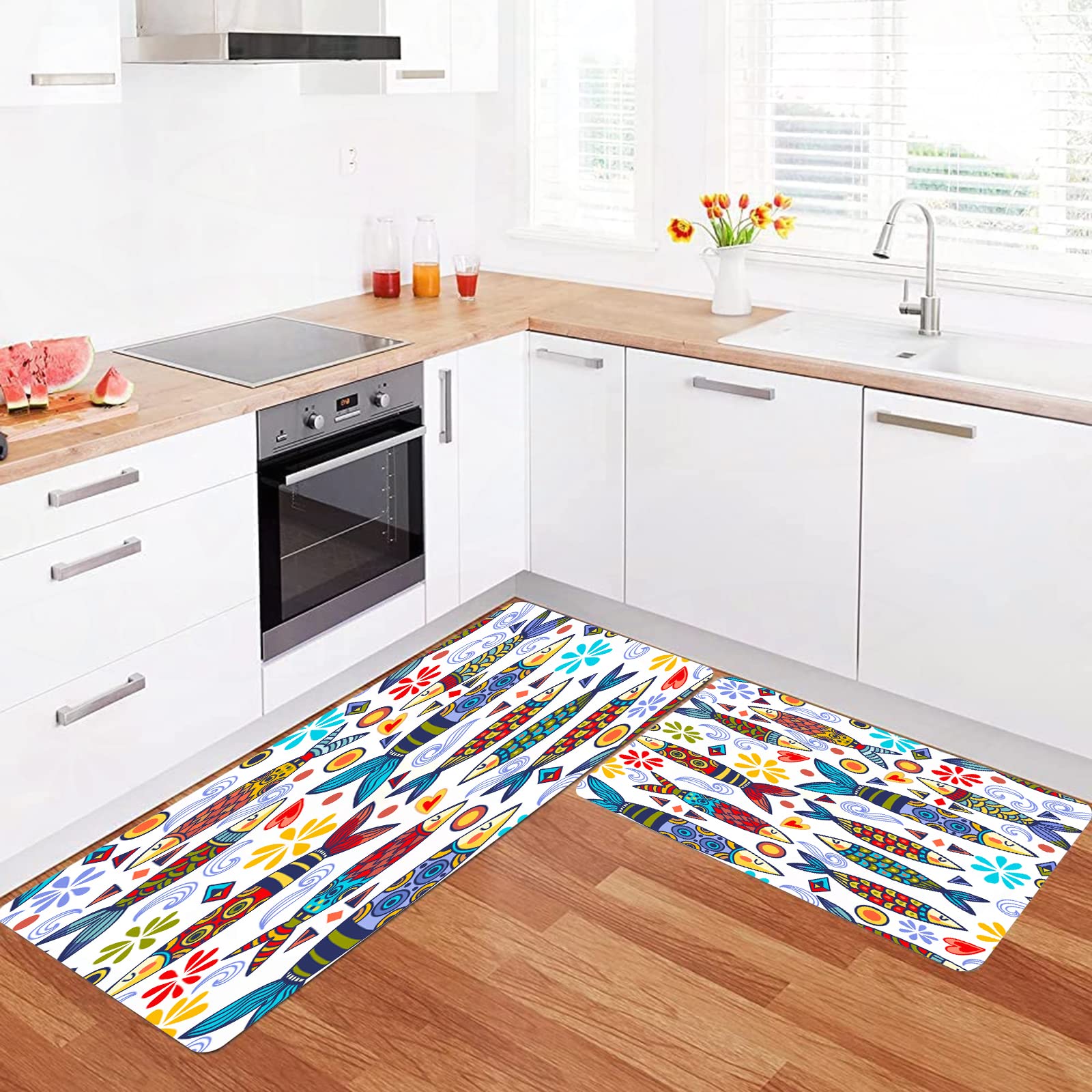 Siunwdiy Tappeto Corridoio Antiscivolo Colorato 3.8 Metri Tappeto Cucina Passatoia Lavabile Durevole Tappetino Tappeti Runner Lungo Tappeto Casa per Cucina,Camera,Soggiorno Ingresso,40x380cm