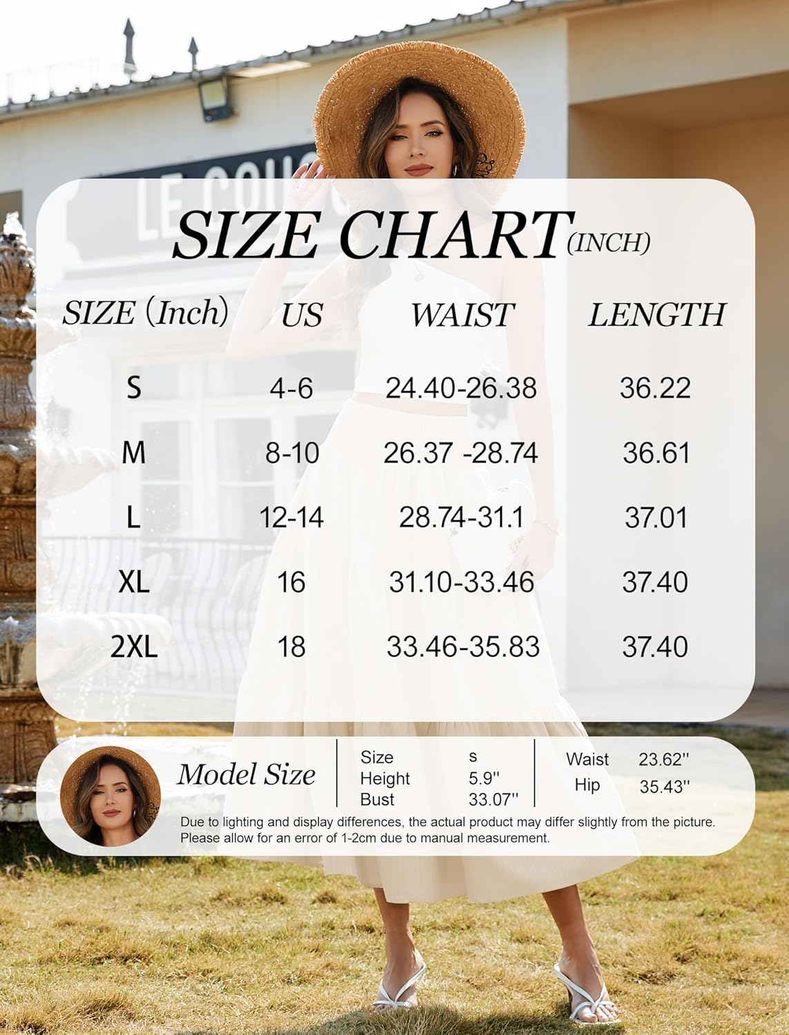 Arolina Women's Summer Maxi Skirt Casual Smocked High Waist Long Skirts Flowy Boho Skirt with Pockets for Beach Vacation - Image 6