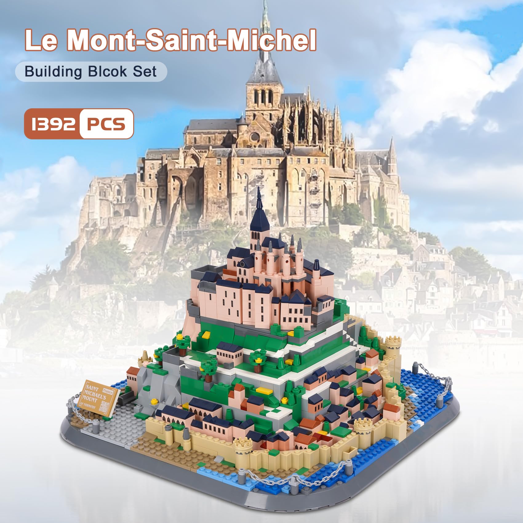Oichy Blocchi Di Costruzione Mont Saint-Michel – Modello Architettonico 1392 Pezzi, Gioco Creativo Per Ragazzi E Ragazze 6+, Decorazione Da Collezione