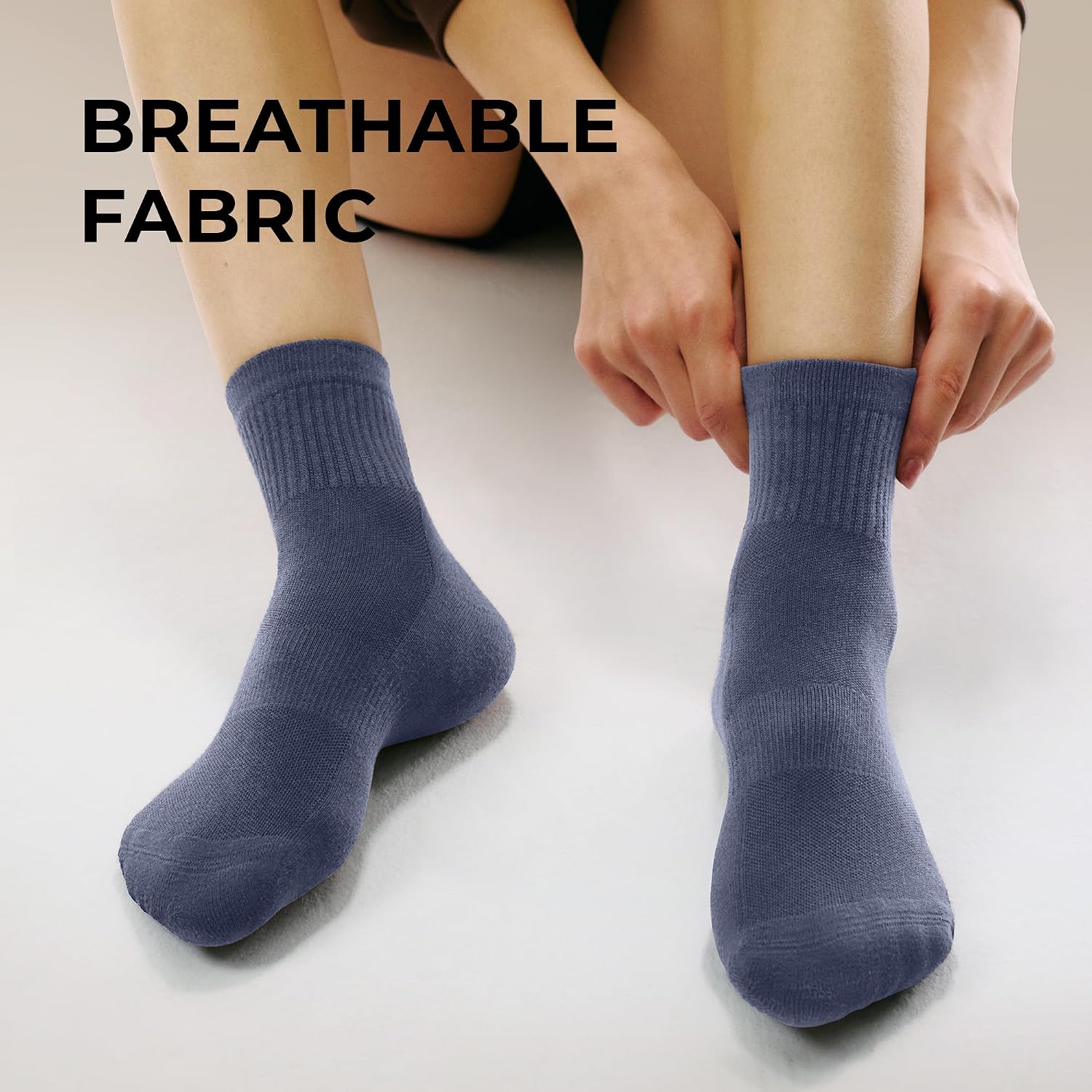 CS CELERSPORT 5 Pairs Mini Crew Ankle Socks for Women and Men image 4