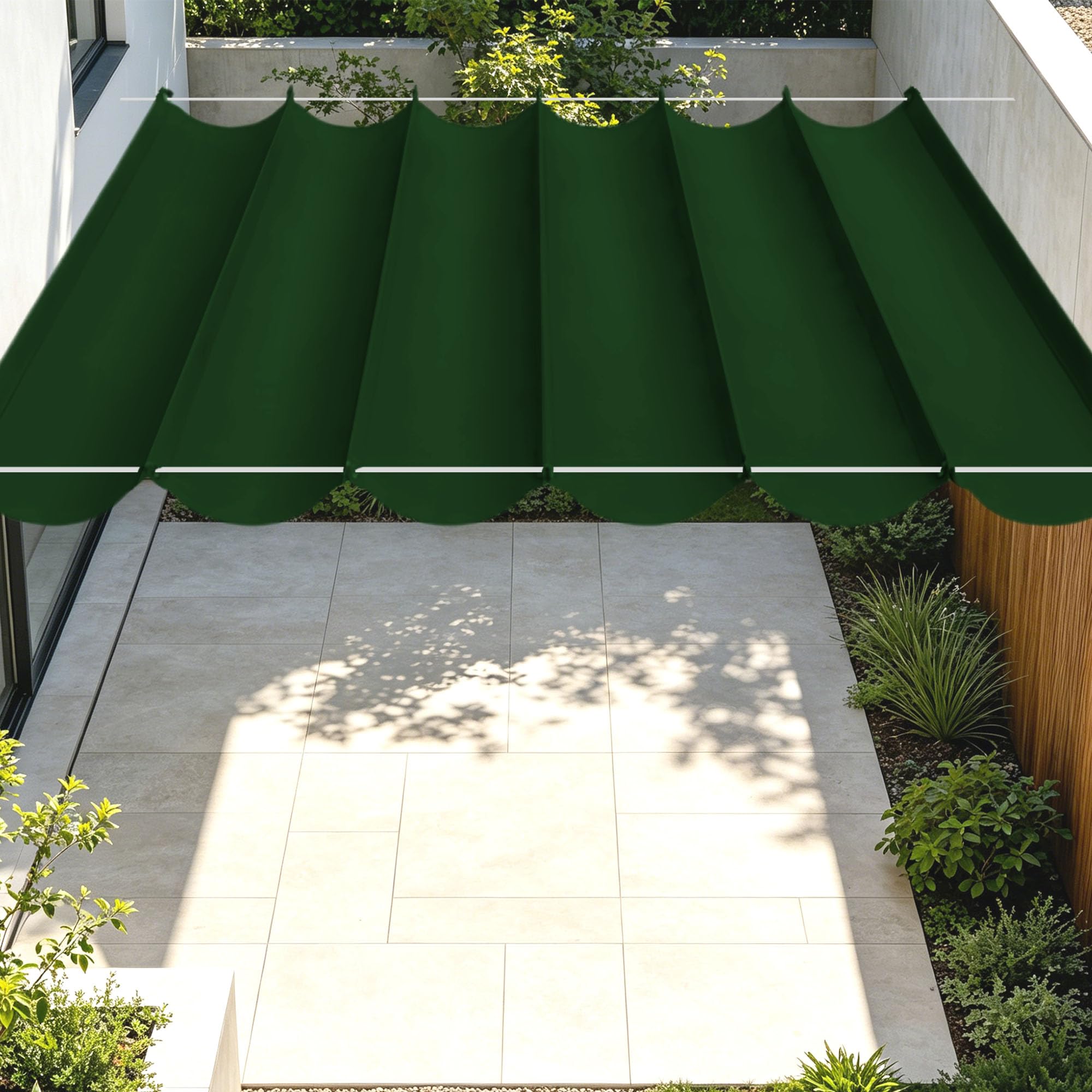 Voiles d'ombrage rétractable 250x360 cm imperméable vert foncé pour terrasse