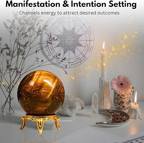 Vista 238 de Amazing Gemstone Black Tourmaline Crystal Ball with Stand - 2" Inches Crystal Sphere Meditation Balls for Witchcraft and Decorative Balls