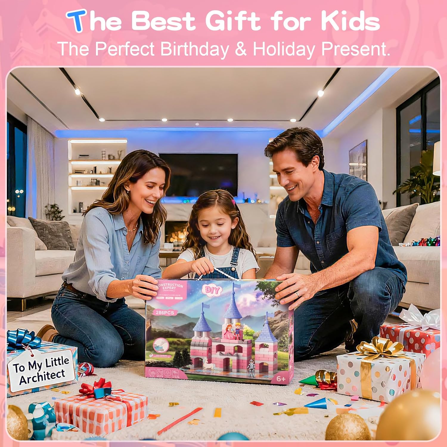 286 PCS Princess Castle Building Blocks Kit for Girls 6-12, Mini Brick DIY Craft Dream Castle Playset, STEM Creative Construction Building Toys, Fantasy Castle Set Gifts for Kids Age 6+
