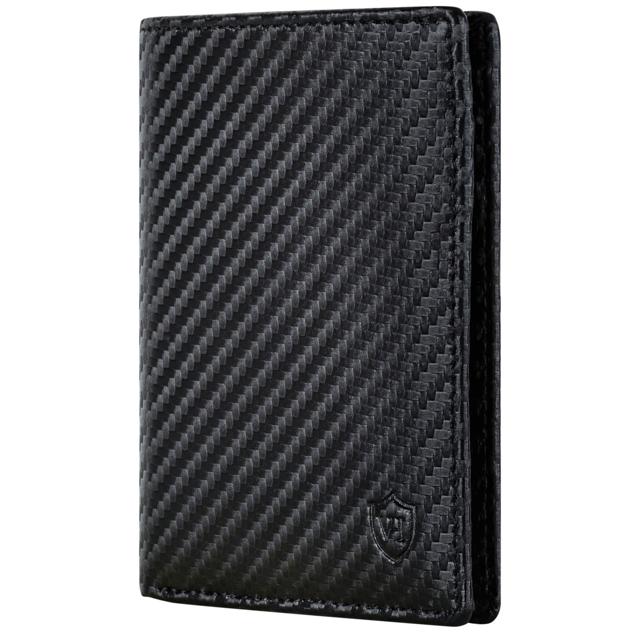 VON HEESEN® Leder Geldbörse Herren mit Münzfach & RFID Schutz I Echtleder Geldbeutel für Männer & Damen I Portemonnaie Brieftasche Wallet Portmonee (Carbon-Schwarz)