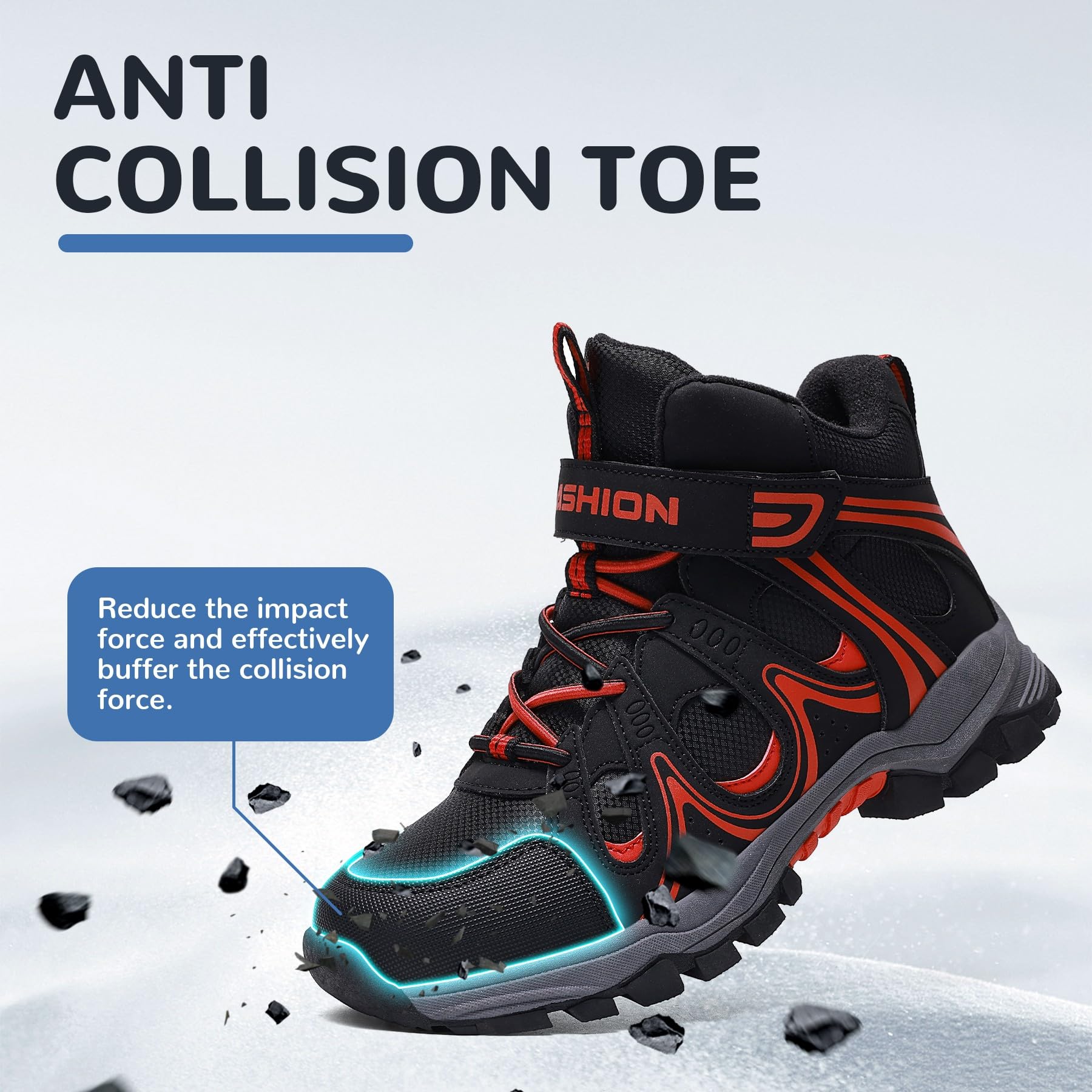 ASHION Enfant Chaussures Randonnée Bottes Hiver Garçon Fille Chaude Bottes de Neige