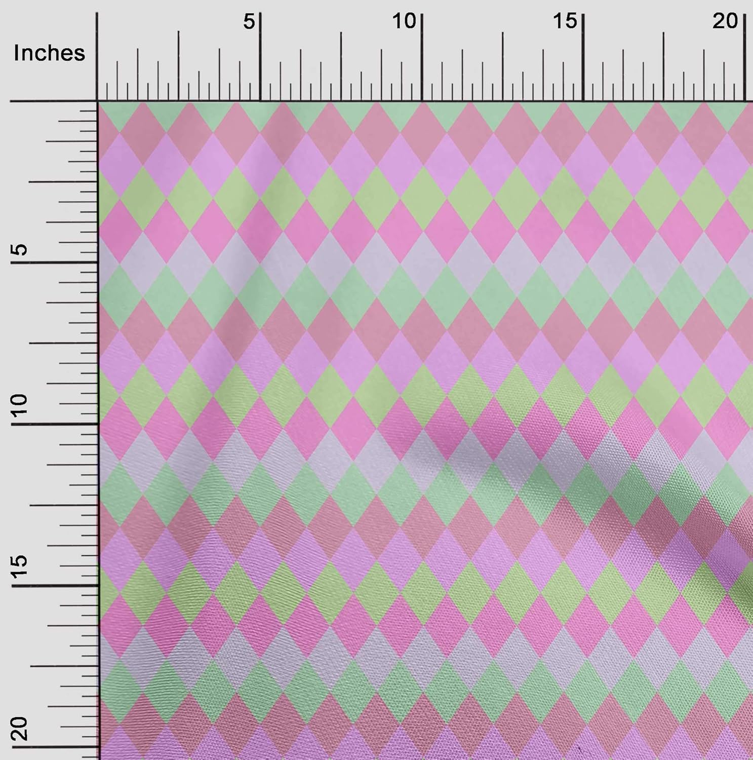 oneOone Cotton Jersey Light Pink Fabric Argyle Check Quilting Supplies Print Sewing Fabric by The Yard 58 Inch Wide