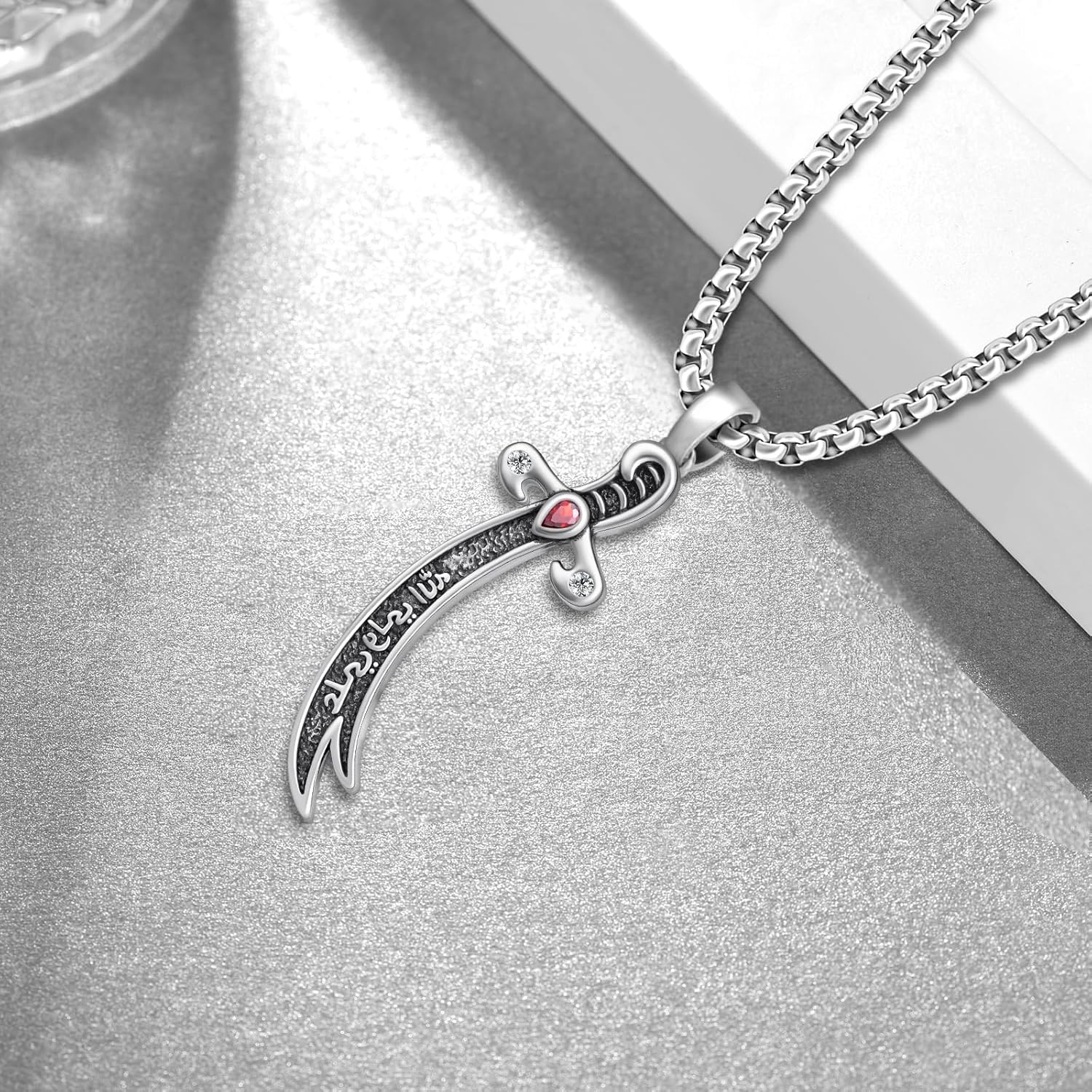 Zulfiqar Sword Necklace for Men - 925 Sterling Silver Imam Ali Pendant, Sword of Ali Islamic Gift for Muslim - Image 6