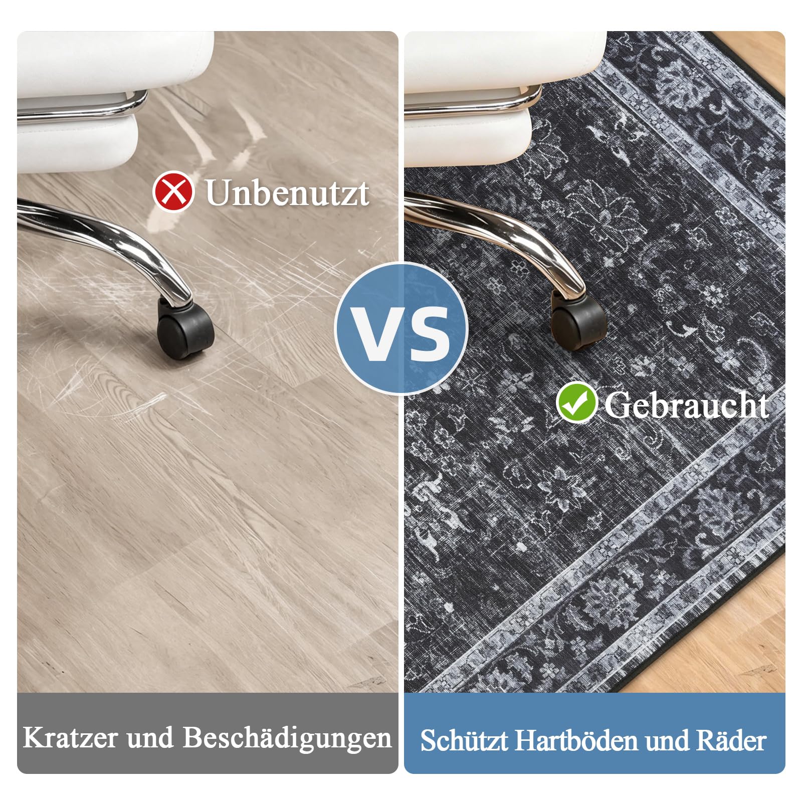 Bodenschutzmatte Bürostuhl 120x150cm Schreibtischstuhl Unterlage Hartboden