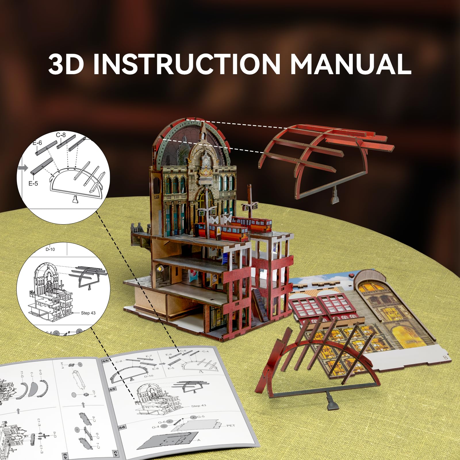 Kit fai da te per casa delle bambole Book Nook, kit in miniatura per libreria, inserto, decorazione, artigianato, per adulti, adolescenti, Halloween, modellino di casa magica con luce a LED, puzzle 3D