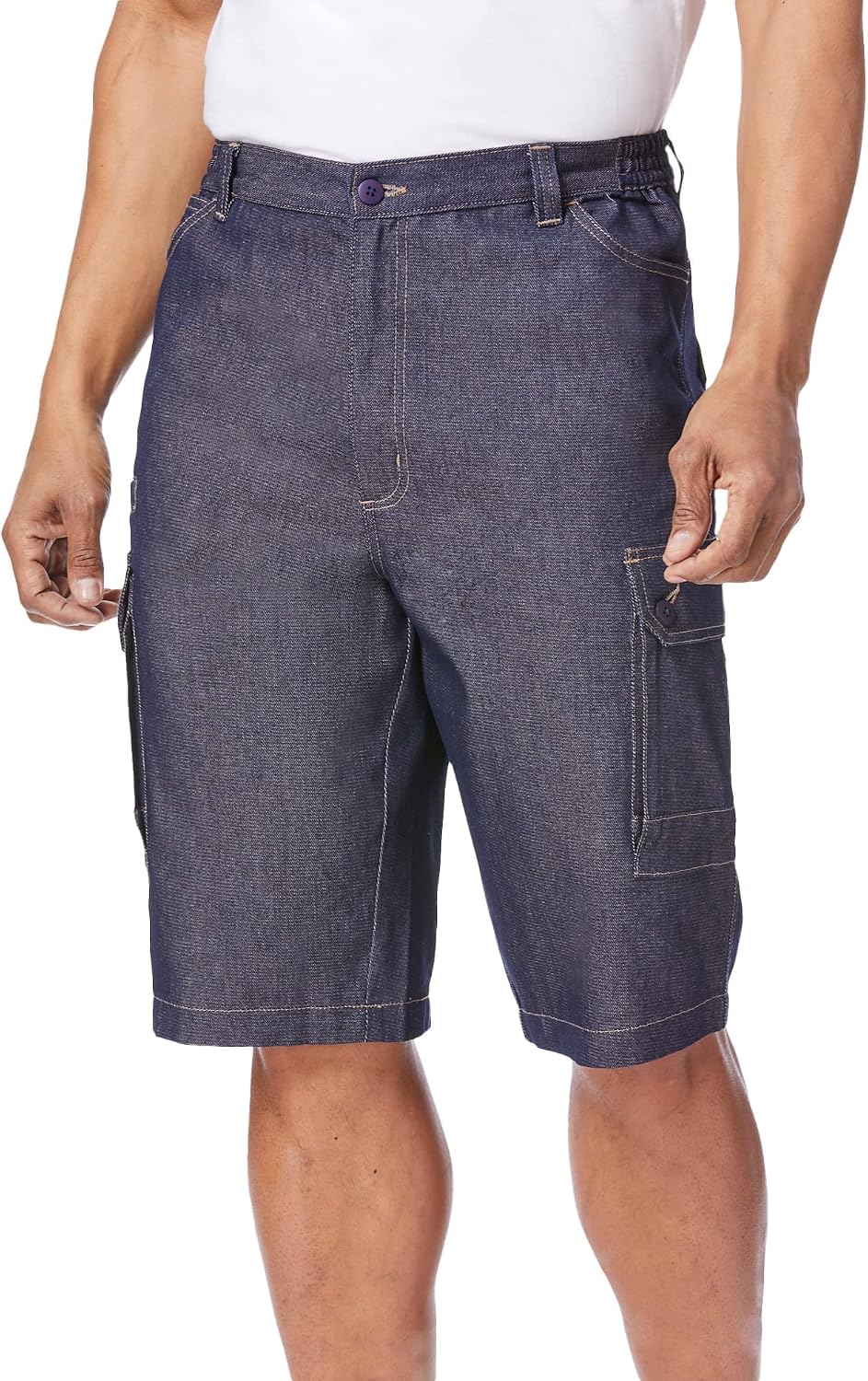 Liberty Blues by Kingsize Men's Big & Tall Lightweight Comfort Denim Cargo Jean Shorts
