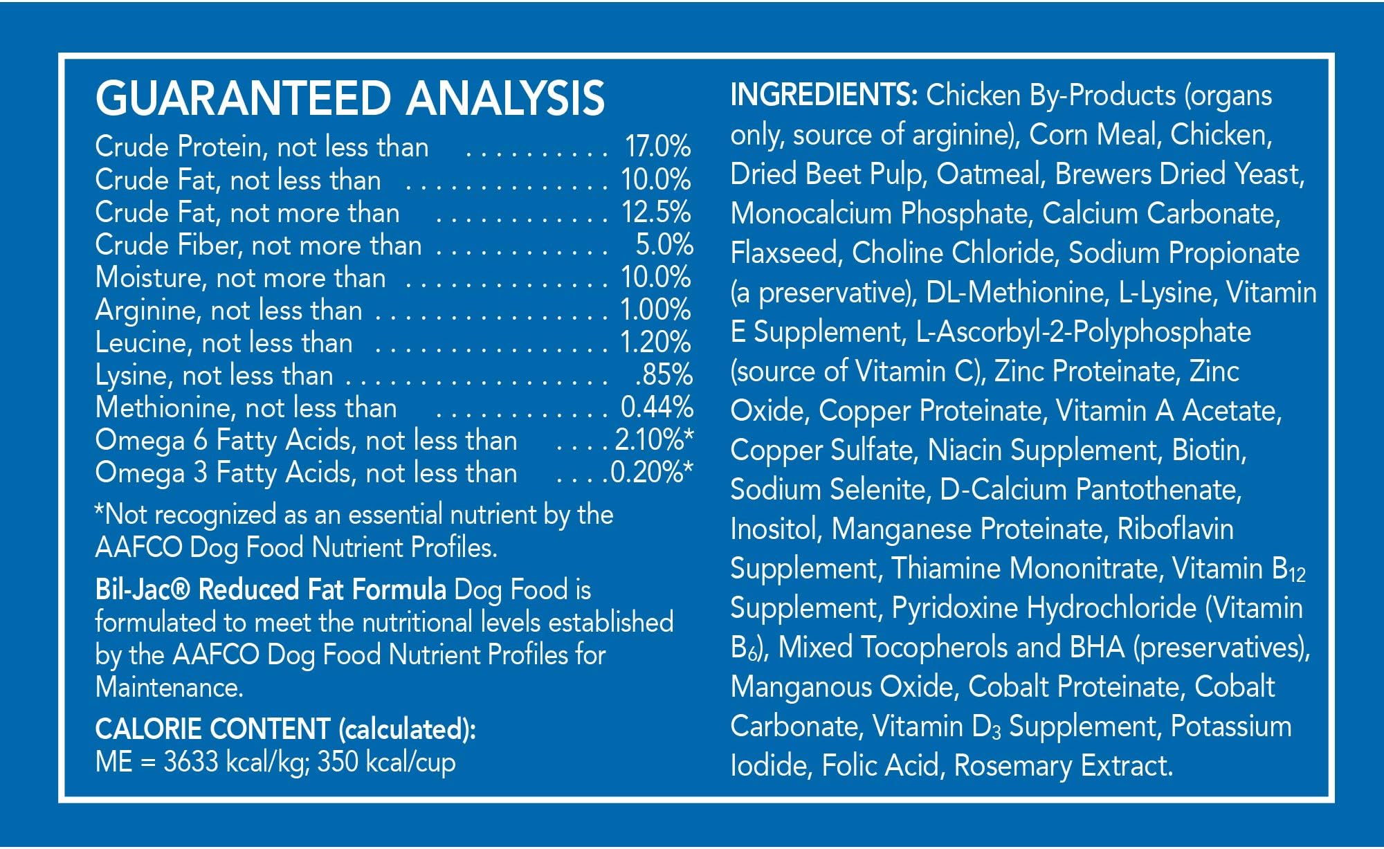 bil jac reduced fat formula