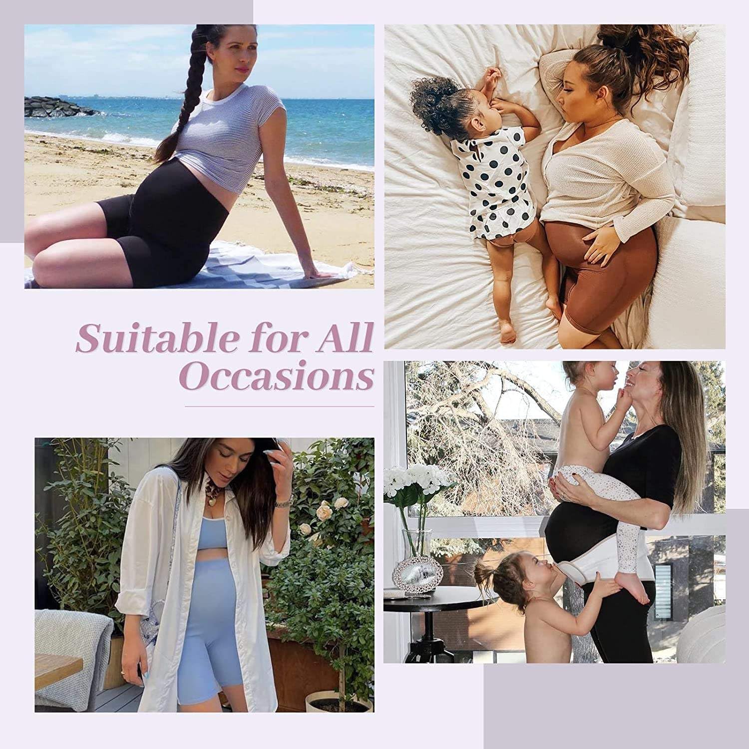 マタニティショーツ 女性用 腹上 &ndash; ポケット付き妊娠ショーツ &ndash; ソフト、伸縮性、快適性、普段着。