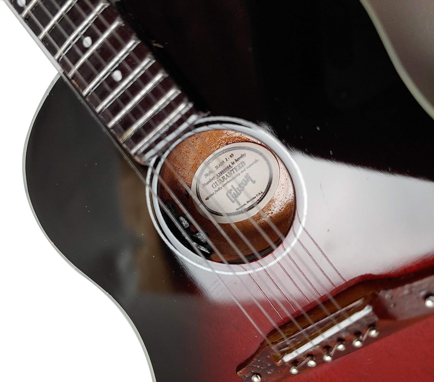 AXE HEAVEN Slash Guitar J-45 Vermillion Burst Acoustic 1:4 Scale Mini Guitar Model