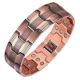 Men&apos;s Copper Bracelet&comma;3X Strength 99&period;99&percnt; Pure Copper Magnetic Bracelets with Magnets&comma;Adjustable Length with Sizing Tool
