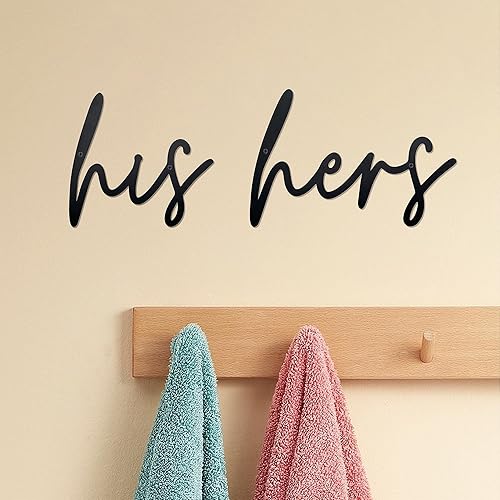 Letrero de metal para decoración de pared con letras de metal, decoración de pared para baño, cocina, dormitorio, toallero de baño de metal,