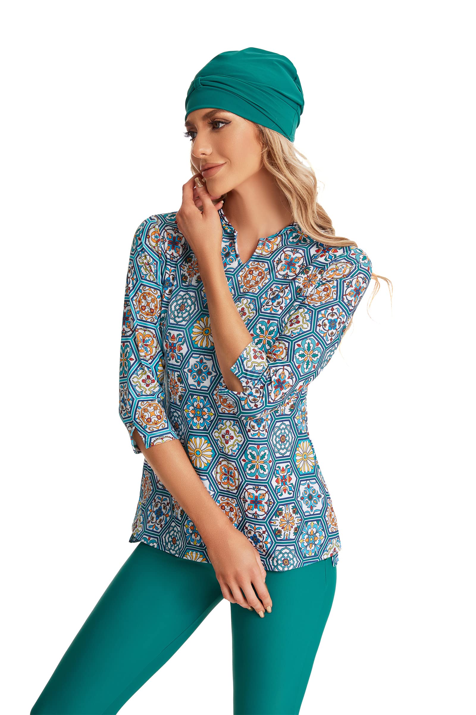 Modest Swimwear Bademode Surfwear 3/4 Short Sleeve Bademode Frauen Mädchen Plus Size Bademode Beachwear
