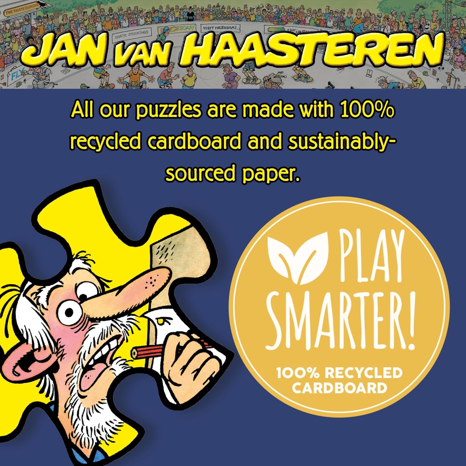 Jan van Haasteren - Skateboarding in the Bowl - 1000 Pieces - Hidden Object Puzzle for Adults, Escape Puzzle