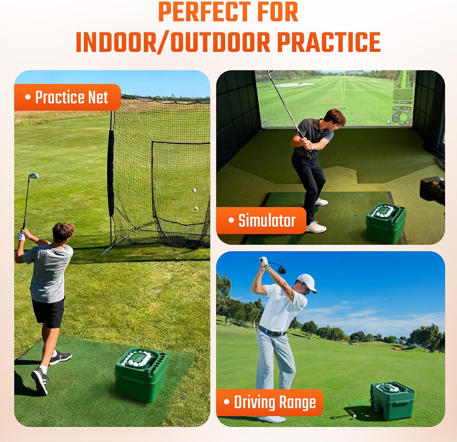 Infrared Automatic Golf Ball Dispenser, Fully Automatic Golf Tee Machine with 5000MAH Battery & Phone Mount, for Driving Range, Indoor Simulators & Outdoor Practice