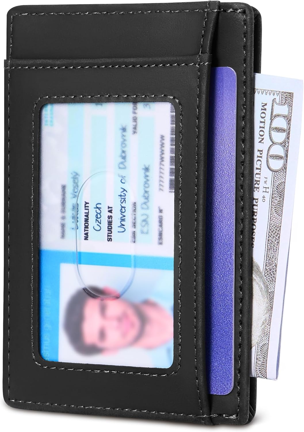 Travelambo 100% Genuine Leather Wallet for Men and Women, Slim Minimalist RFID Blocking Front Pocket Credit Card Holder with Gift Box - Image 9