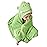 HIPHOP PANDA Hooded Towel - Rayon Made from Bamboo, Bath Towel with Bear Ears for Newborn, Babie, Toddler, Infant - Absorbent Large Baby Towel - Frog, 37.5 x 37.5 Inch