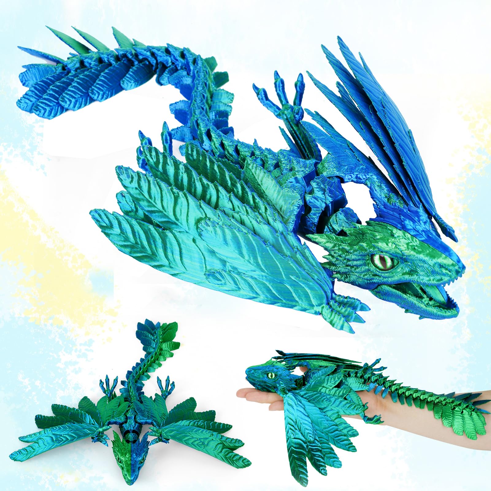 Amazon.co.jp: SHUWND 3Dプリントドラゴン 翼付き - 羽のある