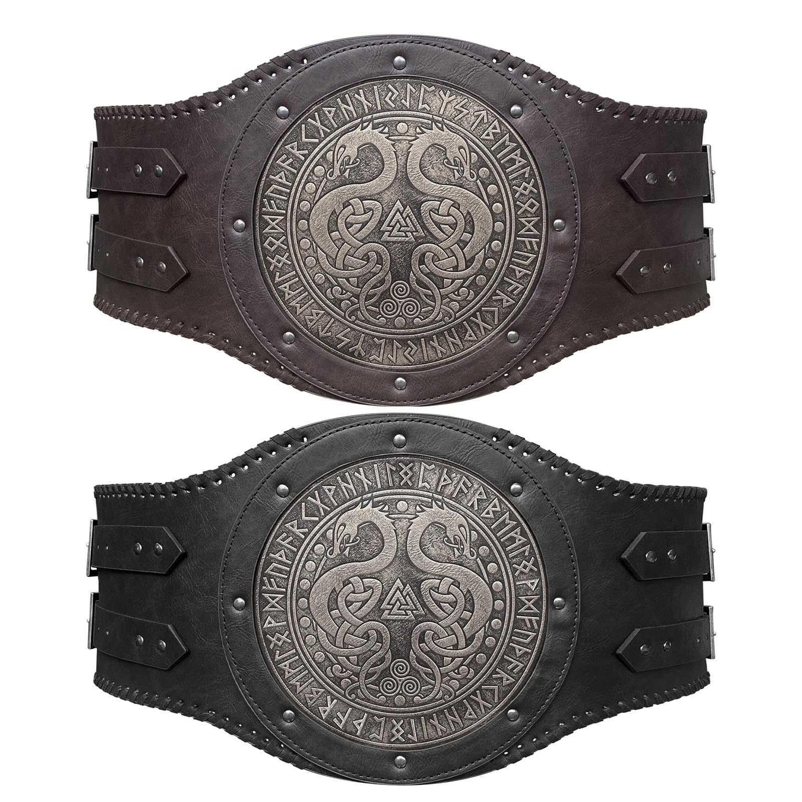 Cinturón de cintura con tachuelas y remaches, cintura medieval, ajustable, corsé para fiesta, disfraz, cinchas anchas