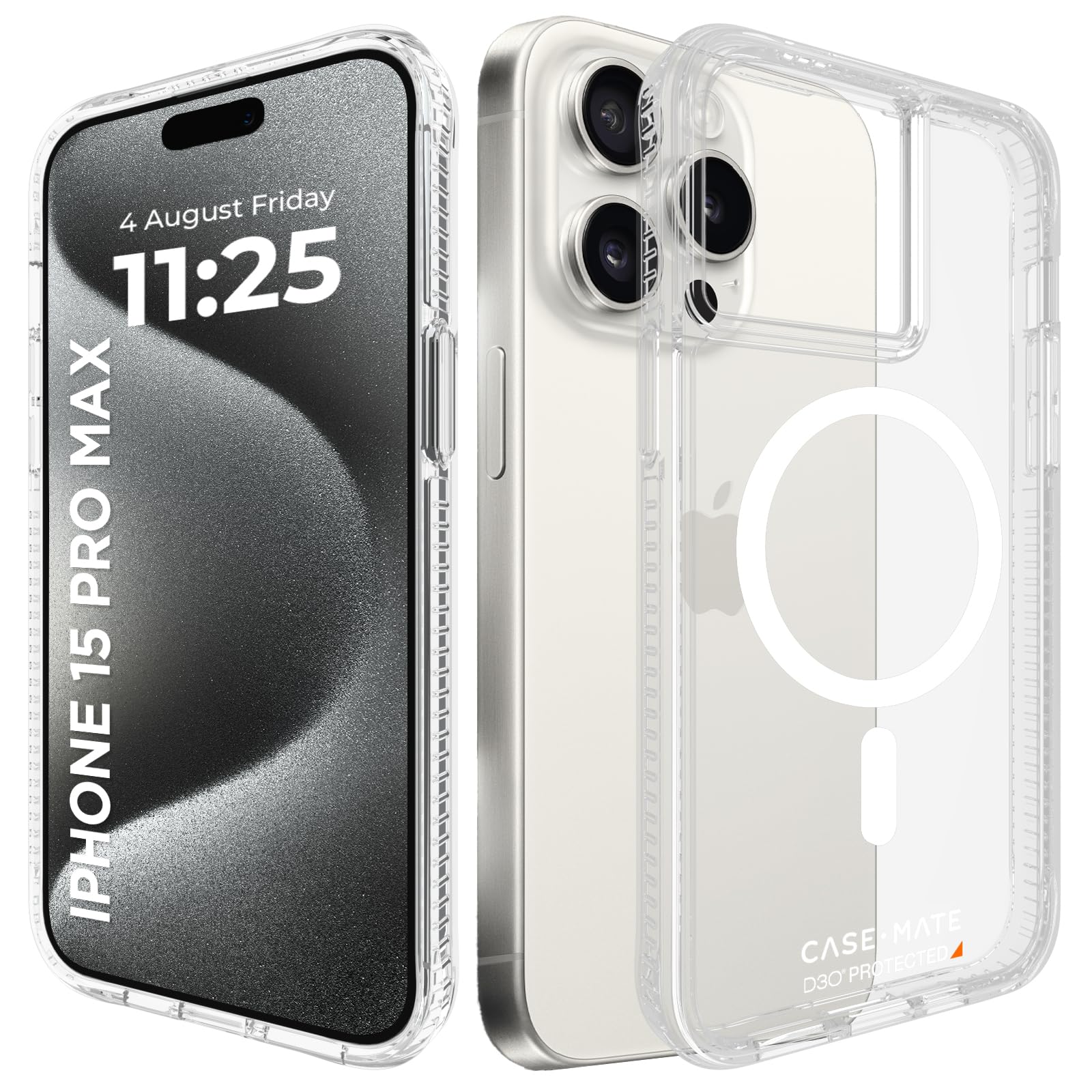 Case-Mate Ultra Tough Clear Hülle Für IPhone 15 Pro Max – 4,8 M Fallschutz, MagSafe Kompatibel, Kratzfester Klarfall