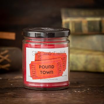 Two Tickets to Pound Town - Strawberry Pound Cake Scented - Funny 6 oz Jar Candle- 40 Hour Burn time