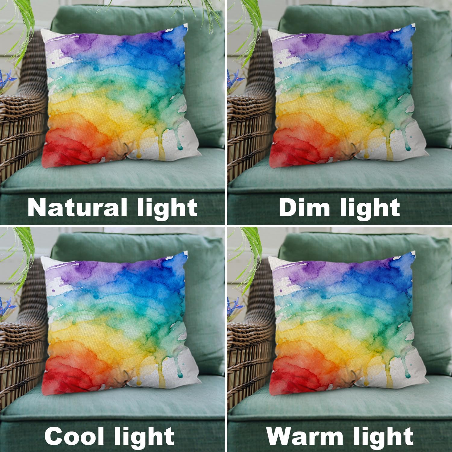 Shrahala Beige Mandala Chakra Outdoor Throw Pillow Cover, Mandala Square Indoor Pillows Water Resistant Linen for Bedroom Living Room Set of 2 (20 X 20 in)