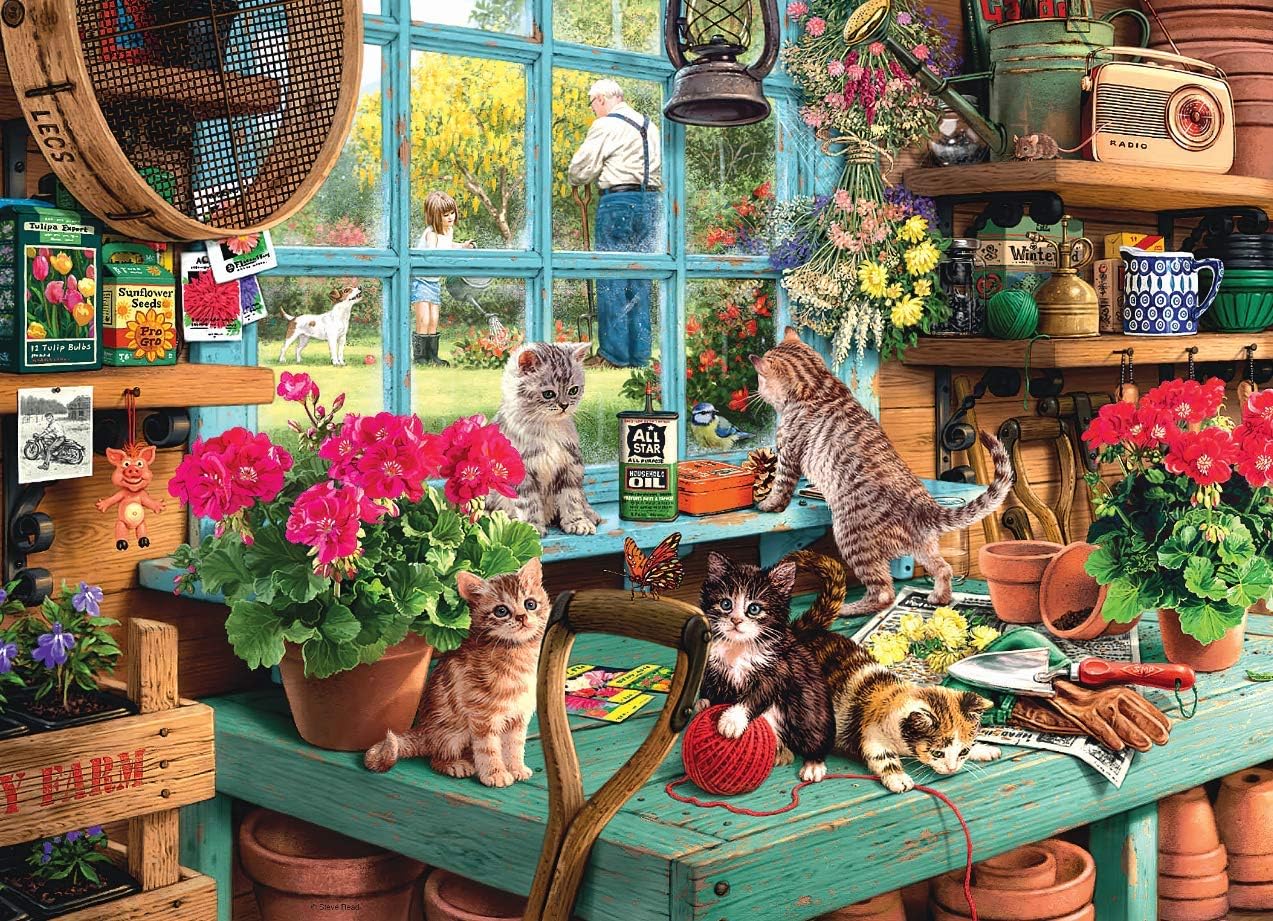 1000PCS Jigsaw Puzzles Educational Games for Adults Teens Kids Large Puzzle Game (Windowsill Cat)