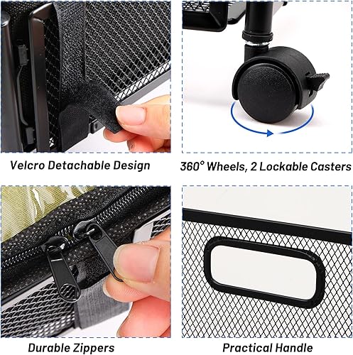 Miniatura 3 de Fixwal Almacenamiento bajo la cama con ruedas, 2 en 1 plegable debajo de la cama con bolsas de almacenamiento, organizadores de almacenamiento de