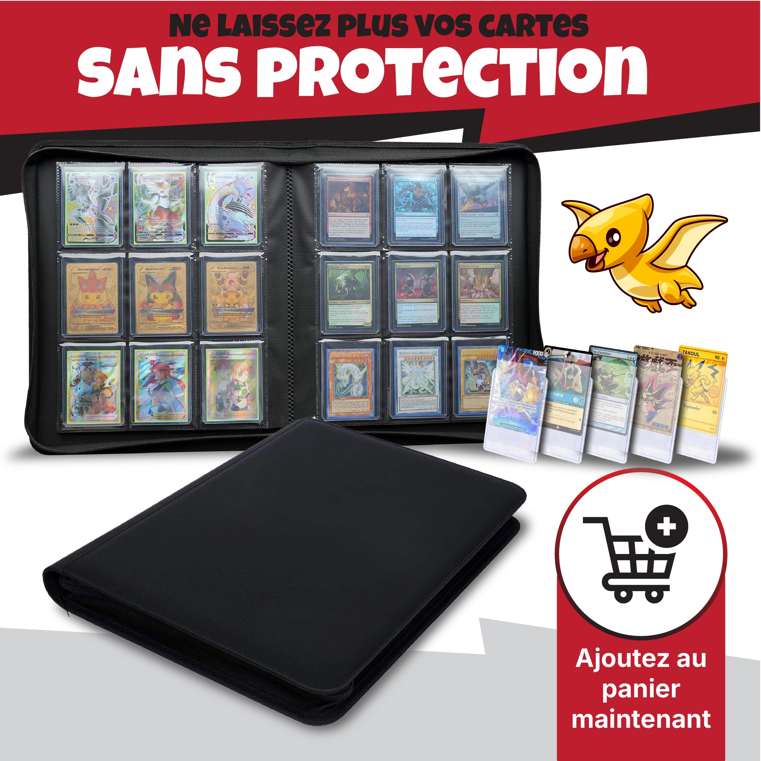 Raccoglitore toploader Premium | Album di archiviazione per carte rigide a prova di polvere e umidità | Progettato per 252 toploaders | Caricamento laterale | Compatibile con top loader