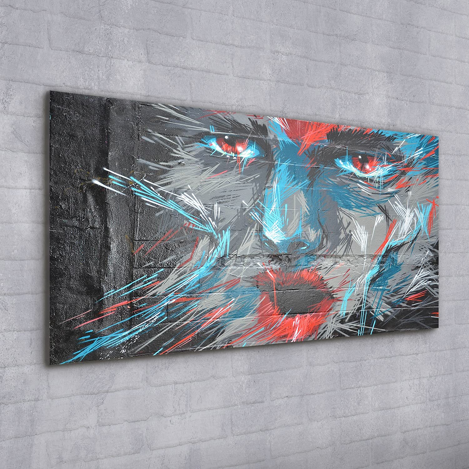 Coloray Pintura acrílica 100x50cm Sala De Estar Vidrio Acrílico Cuadro De Pared Mural Arte - Arte artístico de graffiti