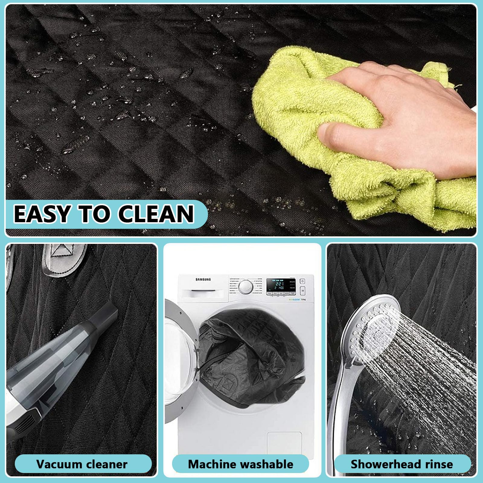 SNZ Housse de Protection pour siège arrière Chien – Couverture imperméable et antidérapante pour Voiture, Coffre et Pique-Nique – Design élégant, Universelle pour Chiens et Autres Animaux