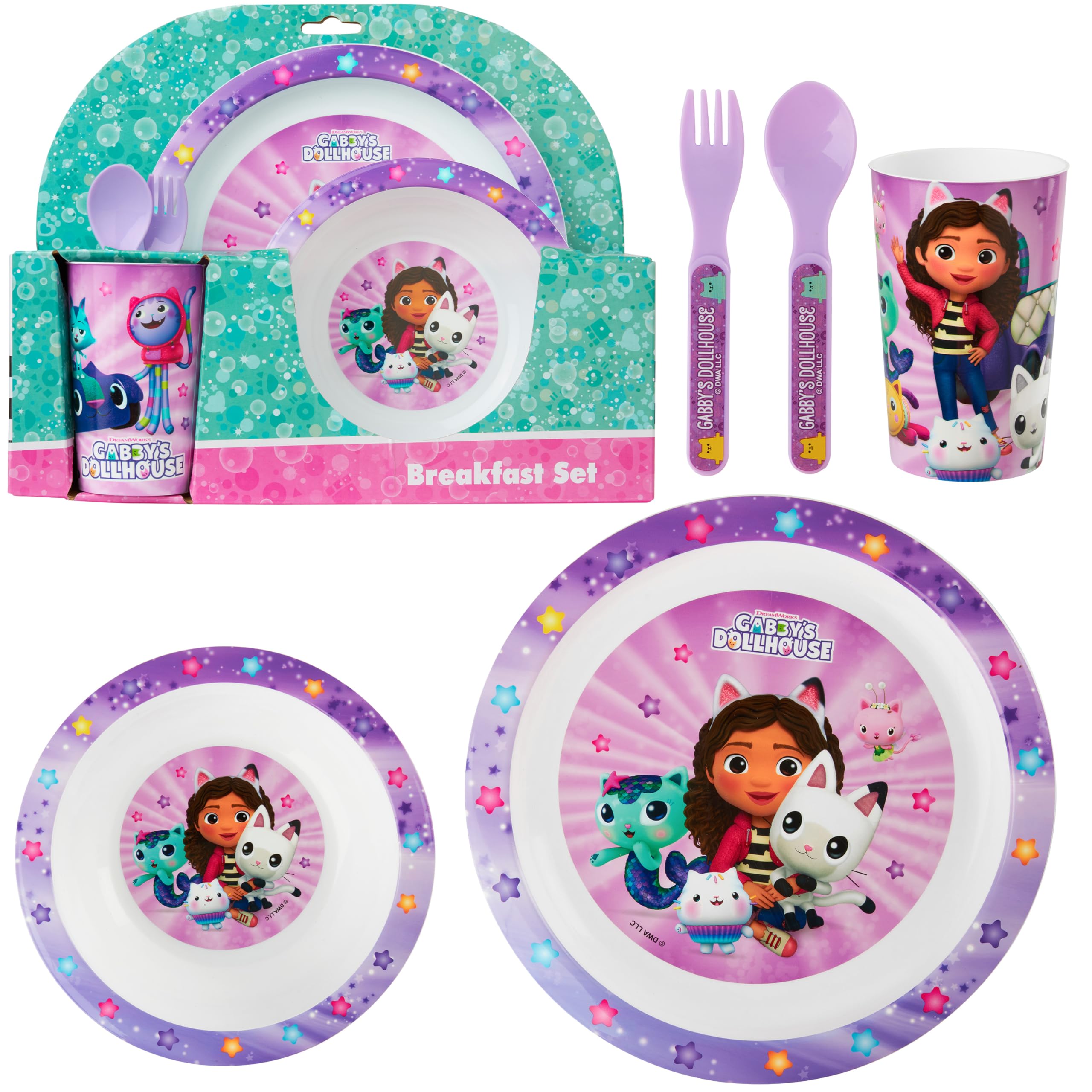 Photo 1 of * missing the small plate **
Get Trend Gabby's Dollhouse Dinnerware Sets for Kids, 5 Pc Tableware, Plate, Bowl, Cup, Spoon, Fork, Plates and Bowls Set, Gifts for Kids (Multi Gabby's Dollhouse)