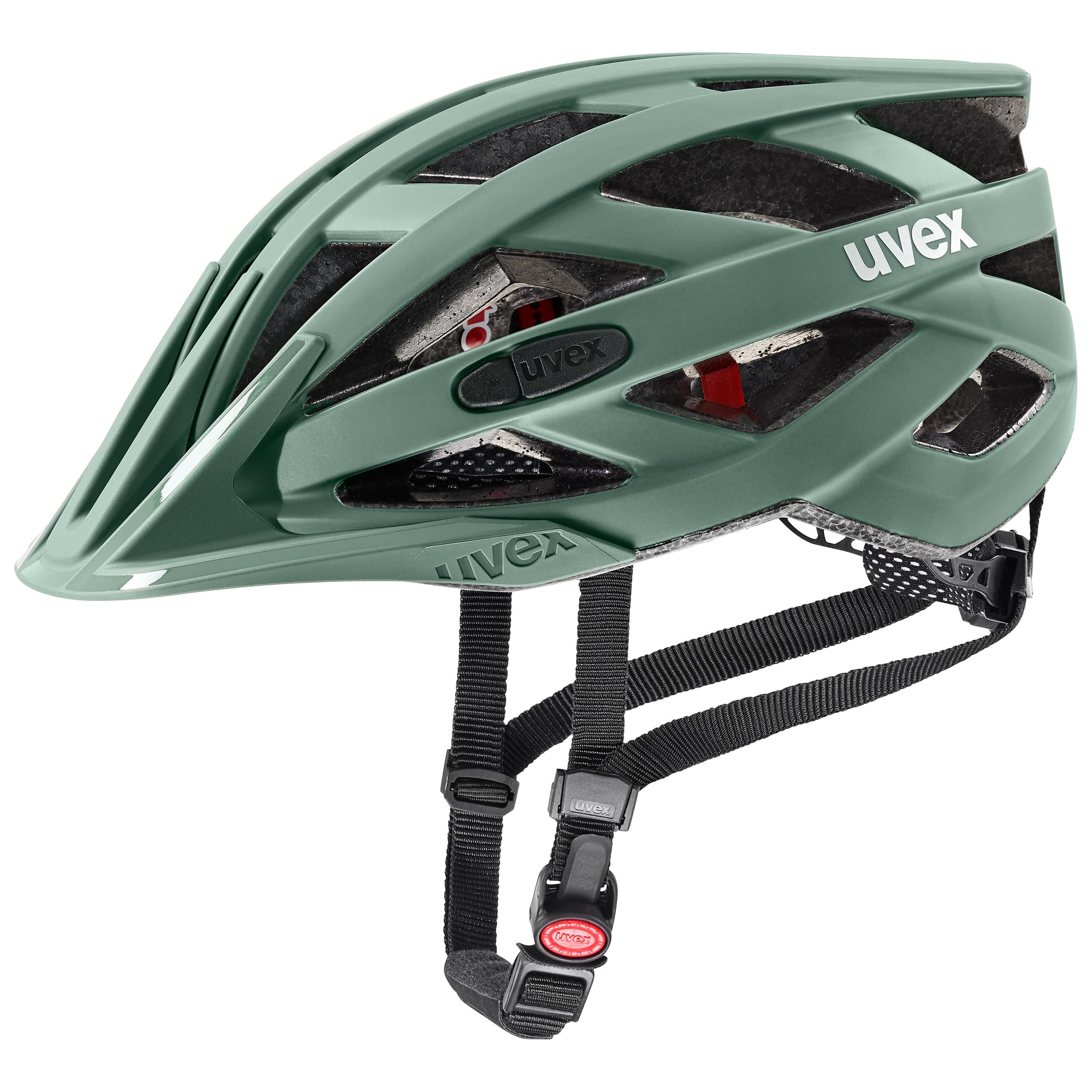 uvex i-vo cc - lightweight all-round helmet for women and men - individually adjustable fit - expandable with LED light - moss green matt - 56-60 cm — image 1