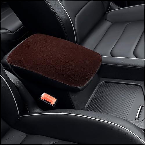 Miniatura 1 de Augeny Funda mullida para reposabrazos de automóvil, suave y corta felpa para consola central de auto, cálida en invierno, protector de caja de