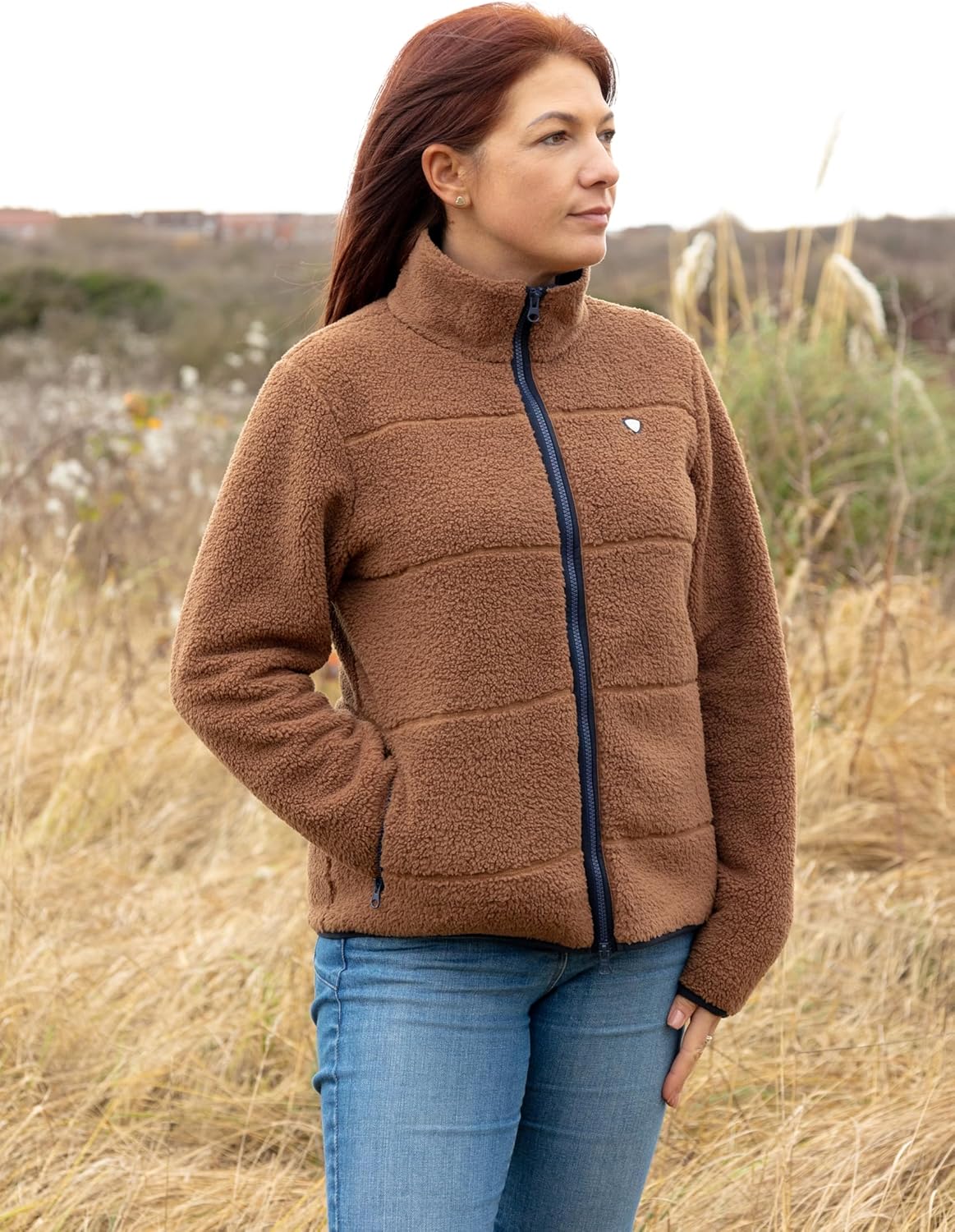 HY EQUESTRIAN Elevate Style Teddy Fleece Jacket - Brown - Small, Brown, S, Brown, Small