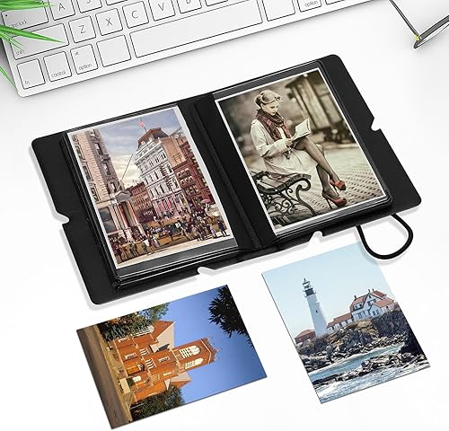 Miniatura 5 de Álbum de fotos de 28 bolsillos para cámaras instantáneas Fujifilm Instax Mini 70 7s 8 8+ 9 11 25 50s 90, Polaroid PIC 300, lomógrafos (azul marino)