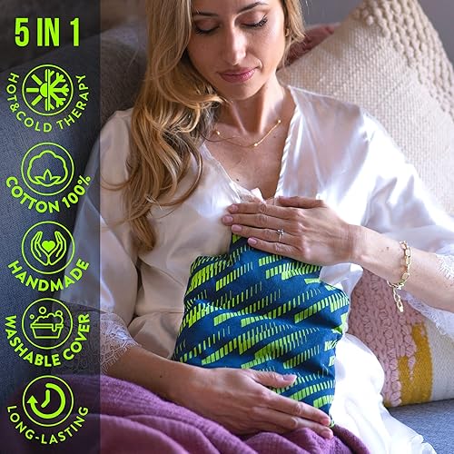 Miniatura 5 de Almohadillas térmicas para microondas con forma de botella clásica, almohadillas térmicas para microondas para aliviar el dolor (12 x 8,5 pulgadas),