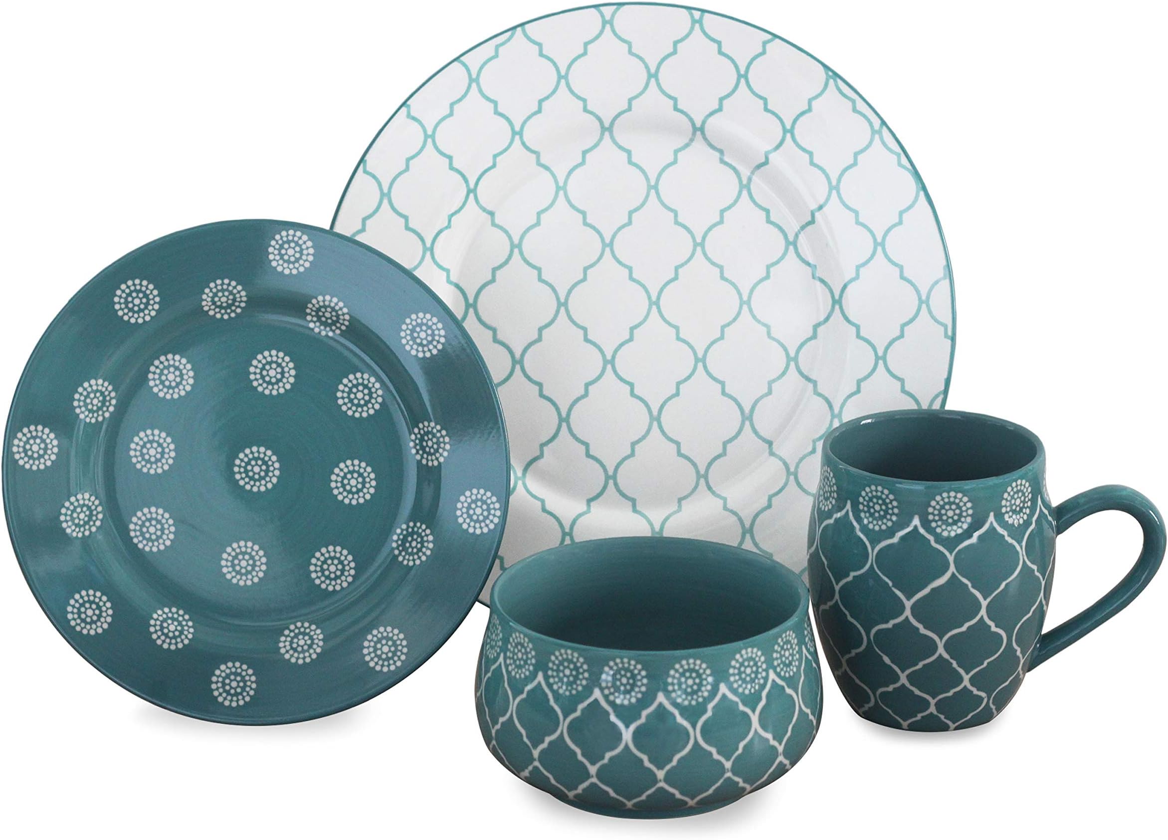 Baum Moroccan 16-Piece Dinnerware Set in Turquoise
