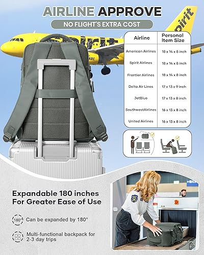 Vista 240 de VECAVE Mochila de viaje para laptop, mochila aprobada para vuelos,Mochila deportiva para universidad casual, E-peacockblue, Mochila para laptop