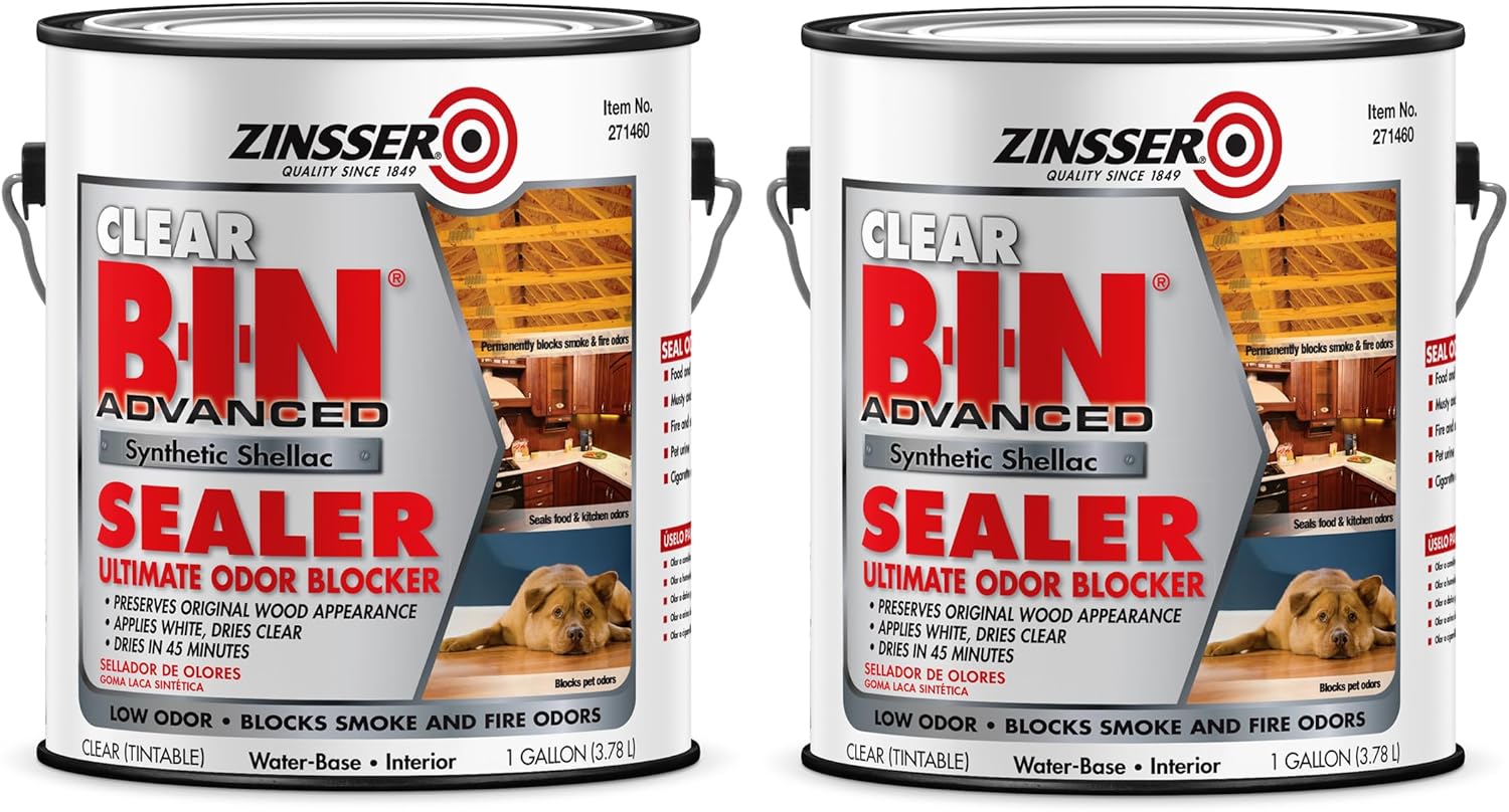 RustOleum 271460 Clear Zinsser 271461 BIN Advanced Synthetic Shellac Sealer, 1