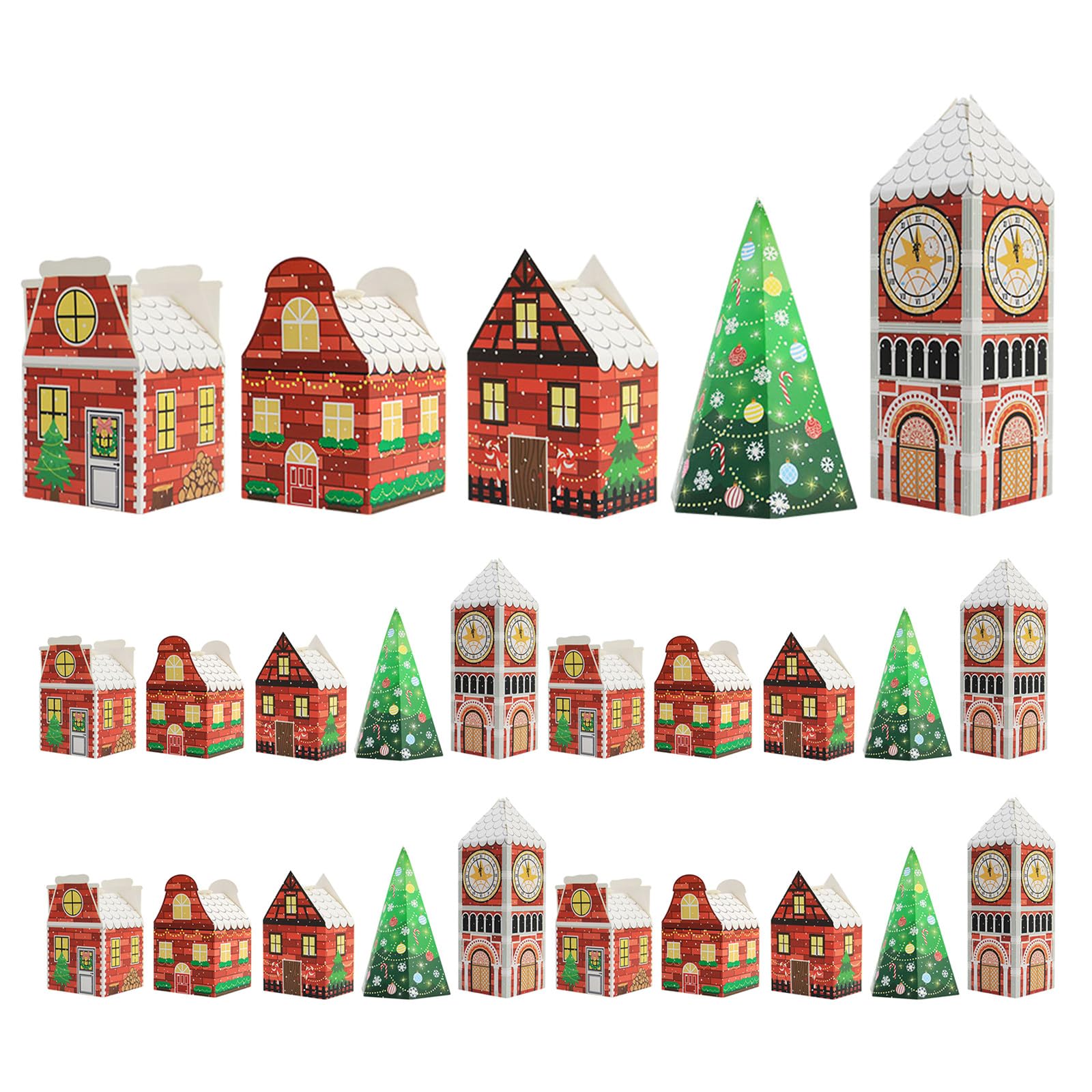 Toddmomy 48 scatoline per caramelle natalizie - Scatole per dolcetti festivi per regali - Mini confezioni regalo in cartone decorative/Piccoli contenitori regalo per feste di Natale