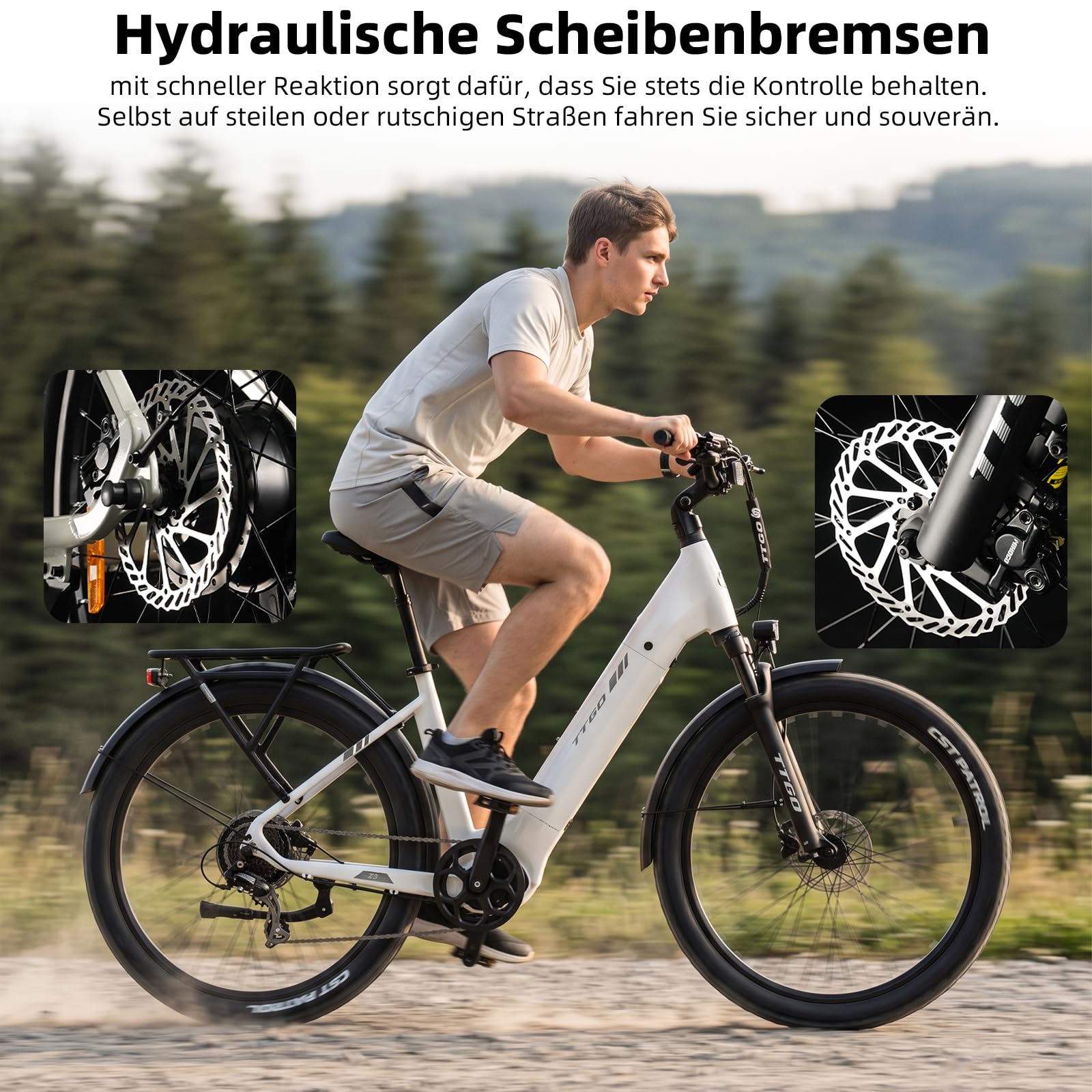 ttgo E Bike Z3 Vélo électrique 27,5" en alliage d'aluminium avec moteur arrière 250 W 70 NM Batterie 48 V 15 Ah 7 vitesses jusqu'à 120 km Écran LCD Vélo électrique pour homme et femme