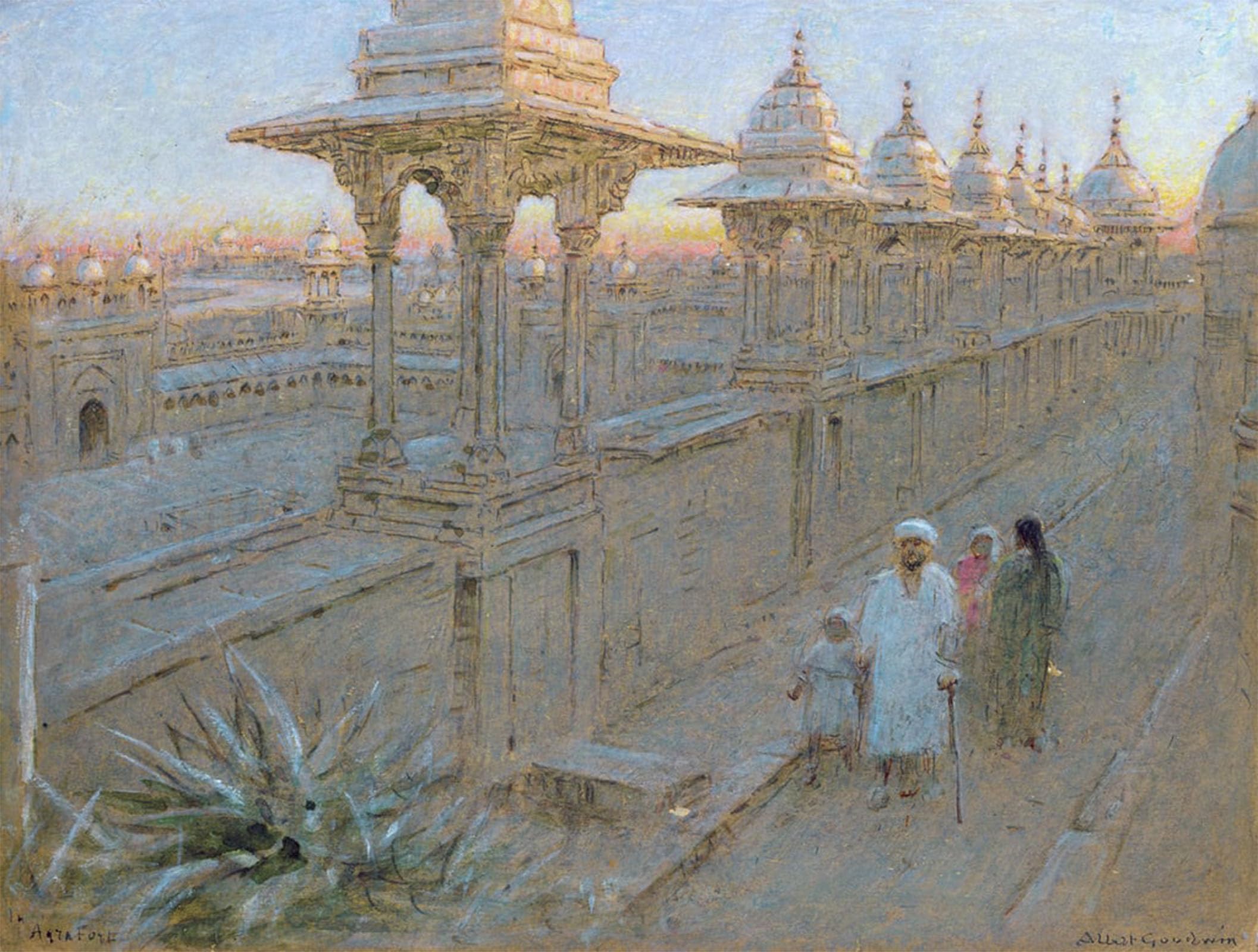 ARTXLXXBN Famous Painting Art Wall Decor Abstract Art Picture in Agra Fort by Albert Goodwin Animal Pictures for Home Decor 60x90cm